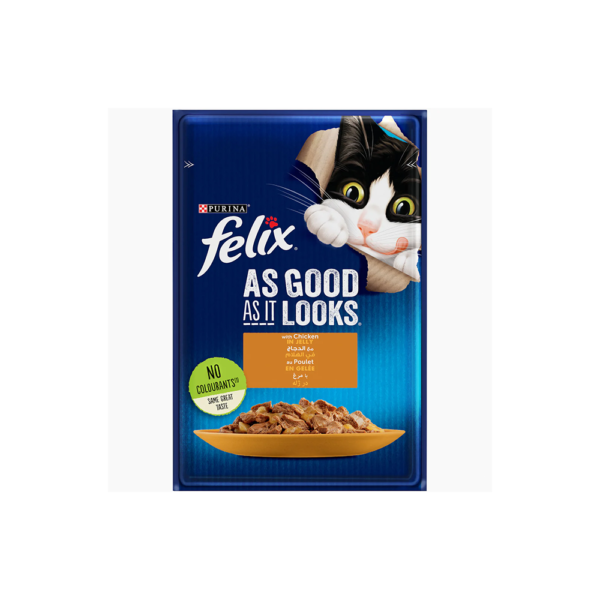 pouch-1 PURINA FELIX As Good as it Looks With Chicken in Jelly Wet Cat Food Pouch 85g