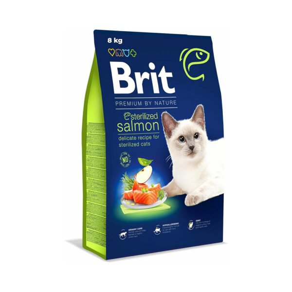 Brit Premium Adult Stereilised Cat Salmon 8kg