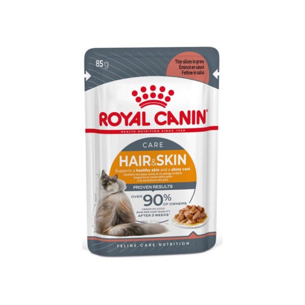 Royal Canin Hair & Skin Intense Beauty Care Adult Cat Wet Food in Gravy 85g Pouch
