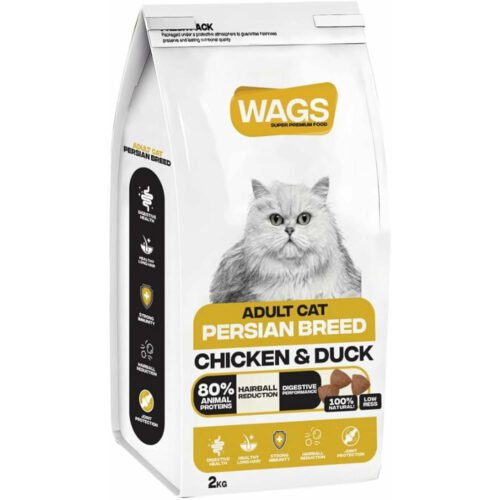 Wags Persians Adult Chicken& Duck 2Kg Wags Persians Adult Cats Dry Food with Chicken & Duck - 2Kg