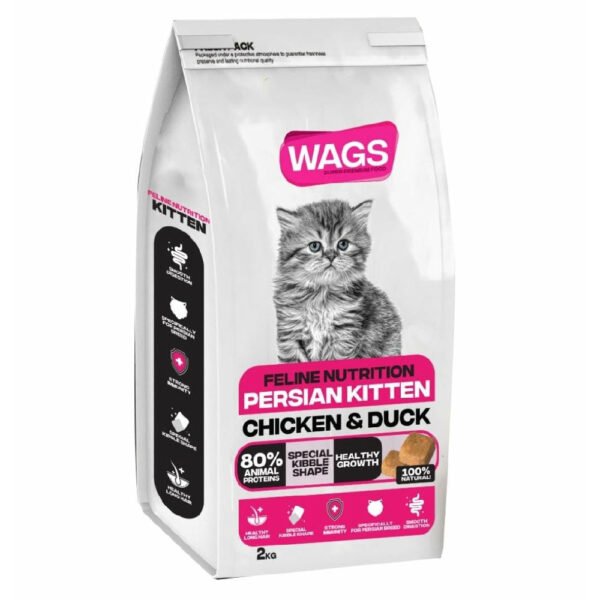 Wags Persians Kitten Dry Food with Chicken & Duck - 2Kg