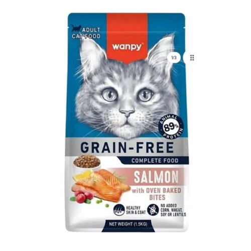 wanpy cat dry food with salmon adult 1.5kg wanpy Adult Cats Dry Food with Salmon - 1.5kg